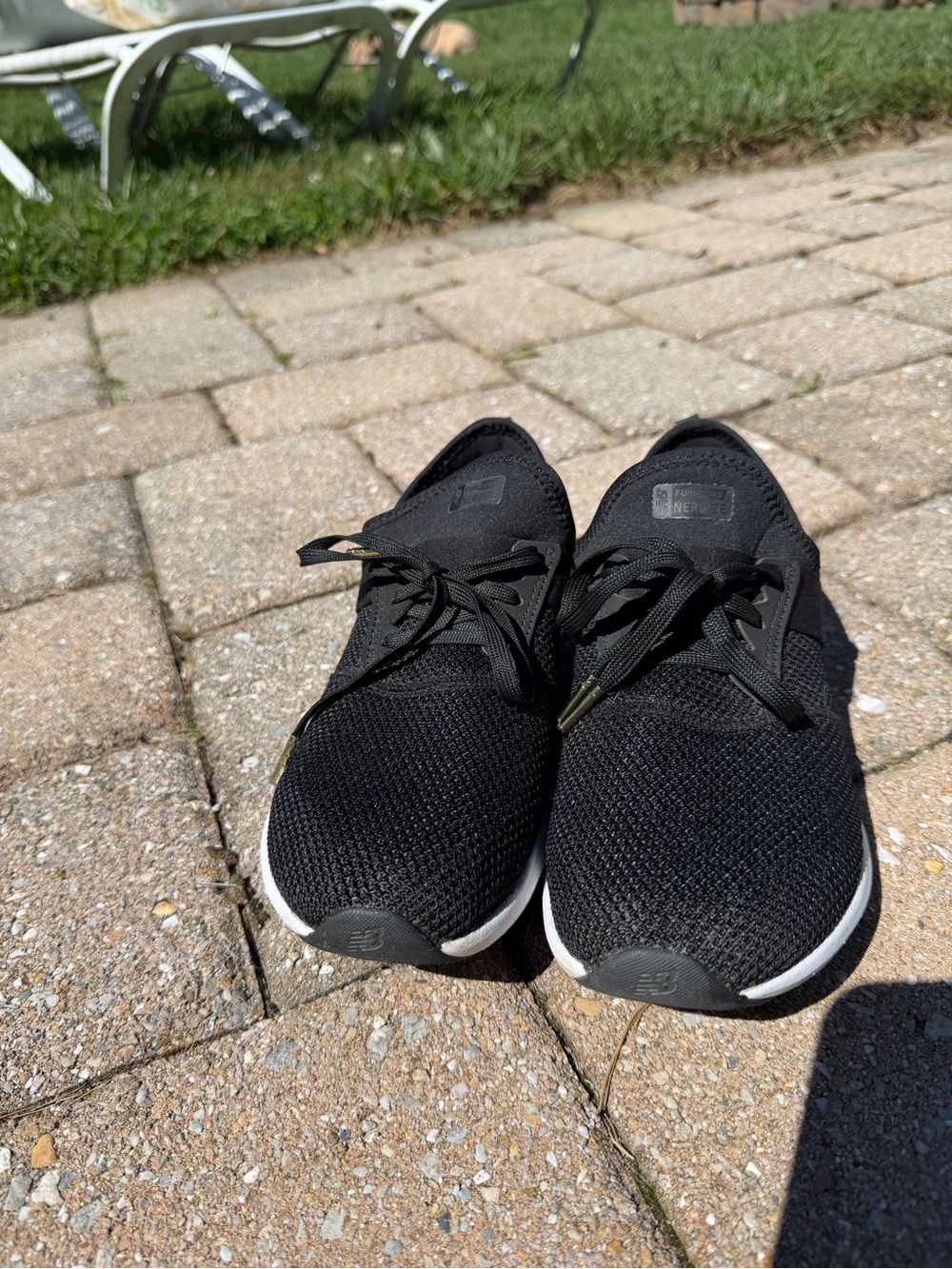 New Balance women’s Black Knit Lace-Up Sneaker